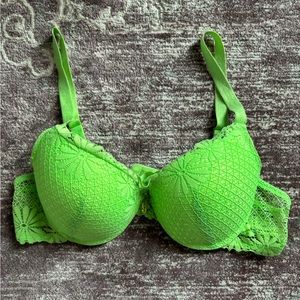 Juicy Couture Neon green push-up bra 34B